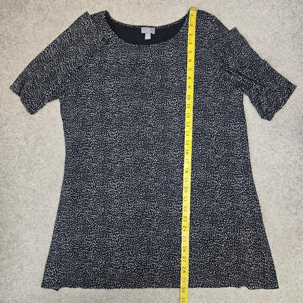 J.Jill Wearever Collection Stretch Tunic Top Blouse Womens Size Large Geometric